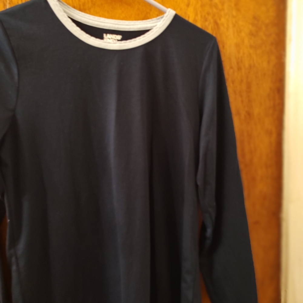 Blue Long Sleeve Shirt with White Trim